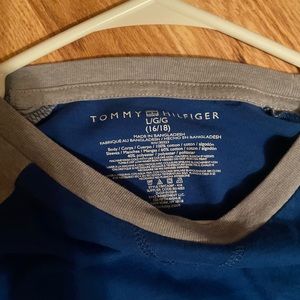 Long sleeve blue and grey Tommy Hilfiger shirt